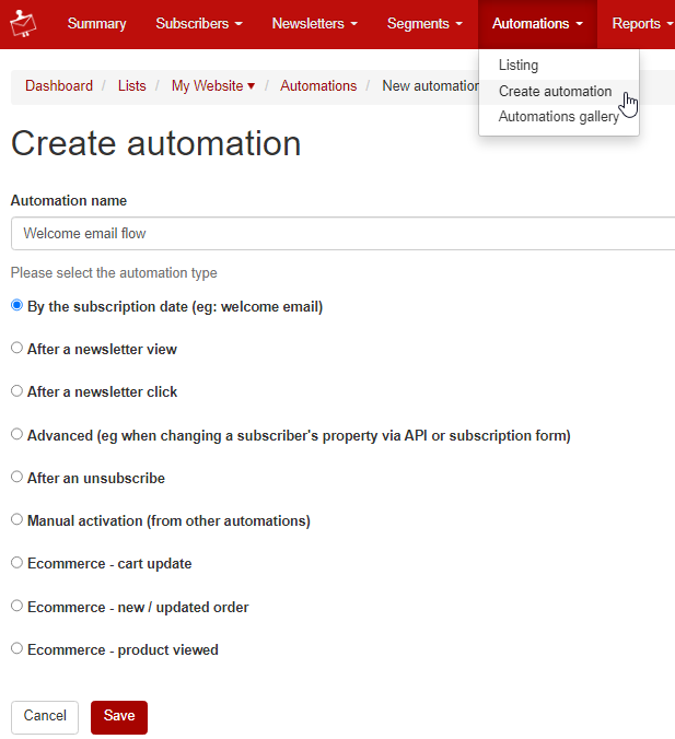 create-welcome-automation