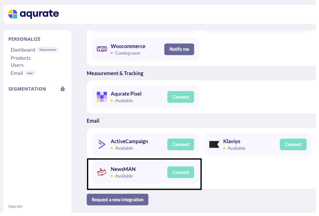 newsman integration with aqurate